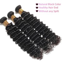 Perstar Human Hair Deep Curly Bundles Brazilian Deep Wave 3 Bundles 14 16 18 Inch 12A Virgin Hair Wet And Wavy Human Hair Weave