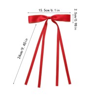 Wortl 16 Pcs Hair Bows For Womenribbon Hair Bows With Long Tailhair Bow Clips Hair Barrettes For Women Accessories