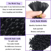 20Inch Curly Bulk Hair For Braiding 150G No Weft Bundles For Braiding Wet And Wavy Quality Synthetic Braiding Hair For Boho Box