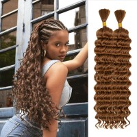 Deep Wave Bulk Hair For Braiding Wet And Wavy Micro Braiding No Weft Faux Deep Wave Braiding Hair Extensions For Box Boho Braids