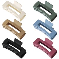 6 Pcs Large Hair Claw Clips Matte Nonslip Retro Jaw Clips Mermaid Color Crab Hairpin 41 Inch Big Square Banana Clips Hair Ac