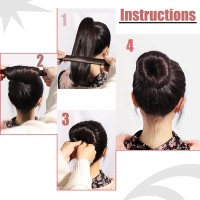 4 Pcs Magic Donut Bun Makers For Ballet Hairstyles Light Brown Women And Kids