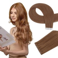 Full Shine Injected Tape In Human Hair Extensions Color 330 Invisible Injection Human Hair Extensions Tape In 16Inch Machine Vir