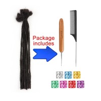 Adiasai 02Cm Width 6 Inch 30 Strands 100 Human Hair Dreadlock Extensions For Men Women Kids Full Handmade Human Hair Loc Exten