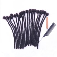 100 Real Human Hair Dreadlock Extensions Adiasai 08Cm Thickness 8 Inch 10 Strands Can Be Dyed And Bleached Full Handmade Loc