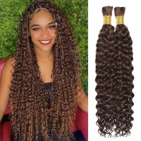 Human Braiding Hair Water Wave Bulk Human Hair For Braiding No Weft Wet And Wavy Human Hair Braiding Hair Extensions For Boho Br