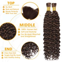 Human Braiding Hair Water Wave Bulk Human Hair For Braiding No Weft Wet And Wavy Human Hair Braiding Hair Extensions For Boho Br