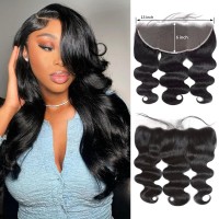 Mmiqus 13X6 Frontal 16Inch Body Wave Lace Frontal 100 Human Hair Ear To Ear Lace Frontal 13X6 Body Wave Hd Transparent Lace Fro