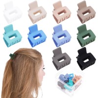 Ahoney 10Pcs Small Hair Claw Clips For Women Girls 1 Mini Matte Tiny Clips For Thin Thick Medium Hair Cute Jaw Barrettes Stro