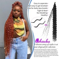 Qrhsuka Ocean Wave Crochet Hair 18 Inch 2 Packs Ginger Curly Braiding Hair Curly Crochet Hair For Black Women Bohemian Twist Cro