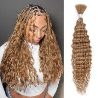 Human Braiding Hair 14 Inch Deep Wave Bulk Human Hair For Braiding No Weft 100 Unprocessed Curly Micro Human Hair Braiding Hair