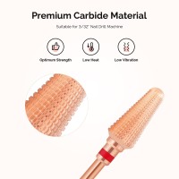 Melodysusie Professional Tornado Nail Drill Bits 332 Carbide Tungsten Multifunction Bits Suitable For Manicure Pedicure Cu