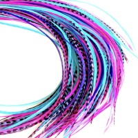 21 Purple Pink Turquoise Color Hair Feathers 9 14 Long Feathers For Hair Extension Hair Extension Diy Kit Eyeca