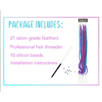 21 Purple Pink Turquoise Color Hair Feathers 9 14 Long Feathers For Hair Extension Hair Extension Diy Kit Eyeca