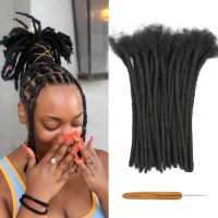 Loc Extension Human Hair Locs 06Cm Dreadlock Extension Natural Black Human Hair 12 Inch 100 Strands Locs Human Hair Full Handma