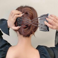 3 Pieces Elastic Magic Hair Comb Clips Stretchy Double Comb Hair Forks For Women Girls Vintage Hairstyle Multipurpose Hair Acces