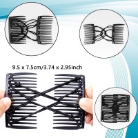 3 Pieces Elastic Magic Hair Comb Clips Stretchy Double Comb Hair Forks For Women Girls Vintage Hairstyle Multipurpose Hair Acces