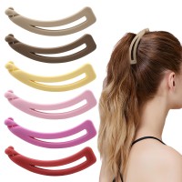 47 Large Hair Clips For Thick Hair 6 Pcs No Slip No Crease Ponytail Holders Matte Vibrant Colors