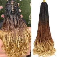 Curly Crochet Hair For Women 24 Inch Goddess Box Braids Crochet Hair Pre Looped French Curl Braiding Hair Crochet Braids 8 Packs