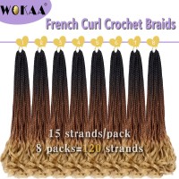 Curly Crochet Hair For Women 24 Inch Goddess Box Braids Crochet Hair Pre Looped French Curl Braiding Hair Crochet Braids 8 Packs