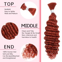 Deep Wave Bulk Human Hair For Braiding Hair 18 Inch 2 Bundle 100G Ginger Human Braiding Hair Unprocessed Brazilian Curly Human H