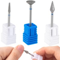 Oiiki 3Pcs Nail Drill Bits For Acrylic Nails Diamond Nail Bits Manicure Grinding Head Tools Nail Drill Cuticle Bit For Nail A