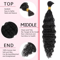 Human Hair Braiding Hair 20 Inch 100G With 2Bundles Water Wave For Braiding Wet And Wavy Micro Braiding Human Hair No Weft Human